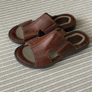 Born Jared Mens Sandals - Brown Leather Slides Size 10
